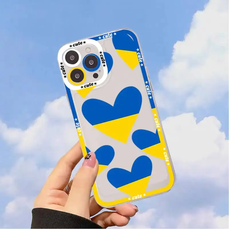 Ukraine Flag Pattern Phone Case for iPhone 11 12 13 Mini Pro Max 14 Pro Max Case shell