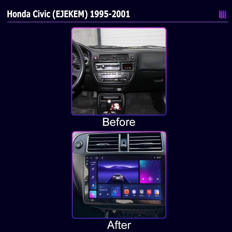 Автомагнитола roadivox на Android для Honda Civic 1995 2001 стерео GPS-навигация видео