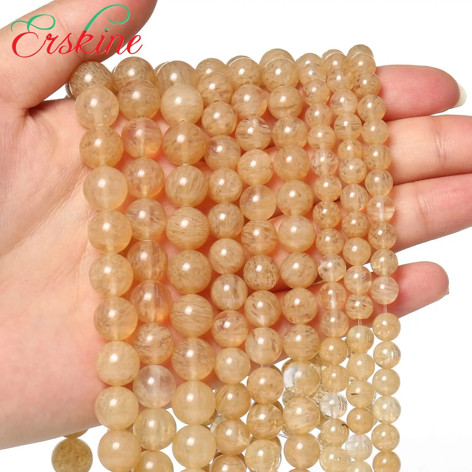 Erkine (1 нить/комплект) круглые свободные бусины из натурального топаза диаметром 12