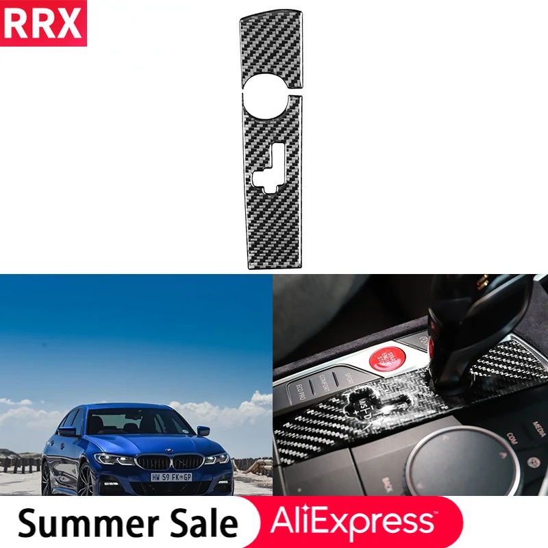 

RRX for BMW G20 G28 2019 2020 2021 Real Carbon Fiber Interior Car Gear Shift Panel Decoration Cover Trim Sticker Accessories