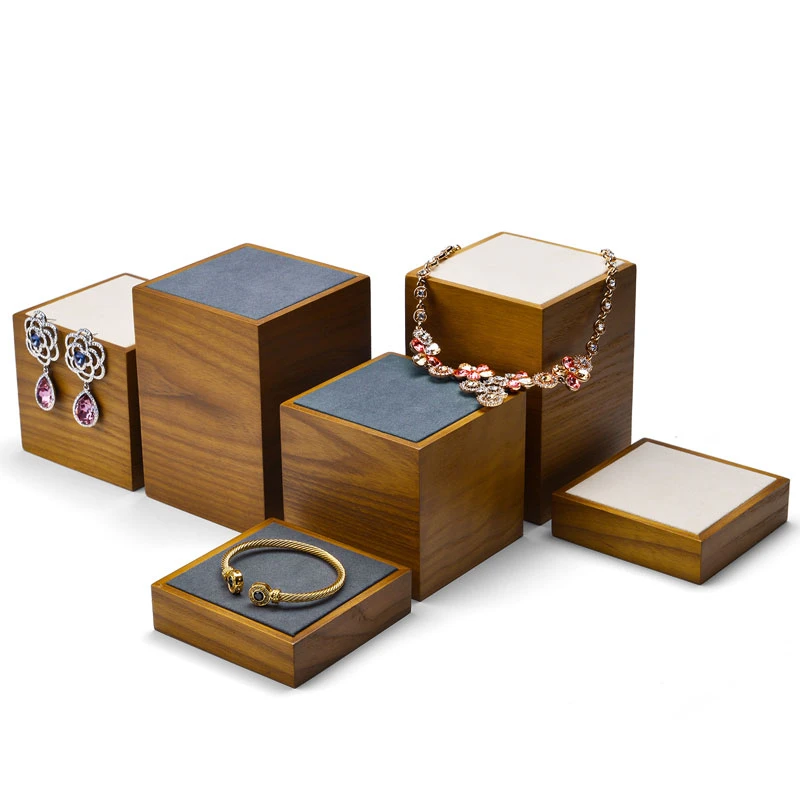 Oirlv Wooden Jewelry Rack Solid Wood Round Jewelry Display Tray For Ring Earrings Jade Bracelet Necklace Watch Jewelry Display