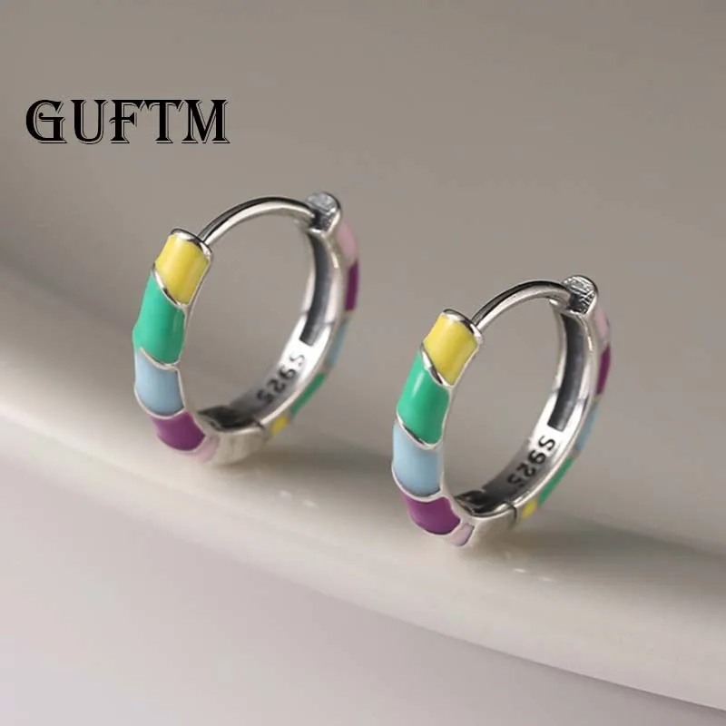 Модные высококачественные цветные серьги-кольца в форме капли масла, серьги-кольца для женщин серебряного цвета, дизайнерские ювелирные изделия, аксессуары, Прямая поставка