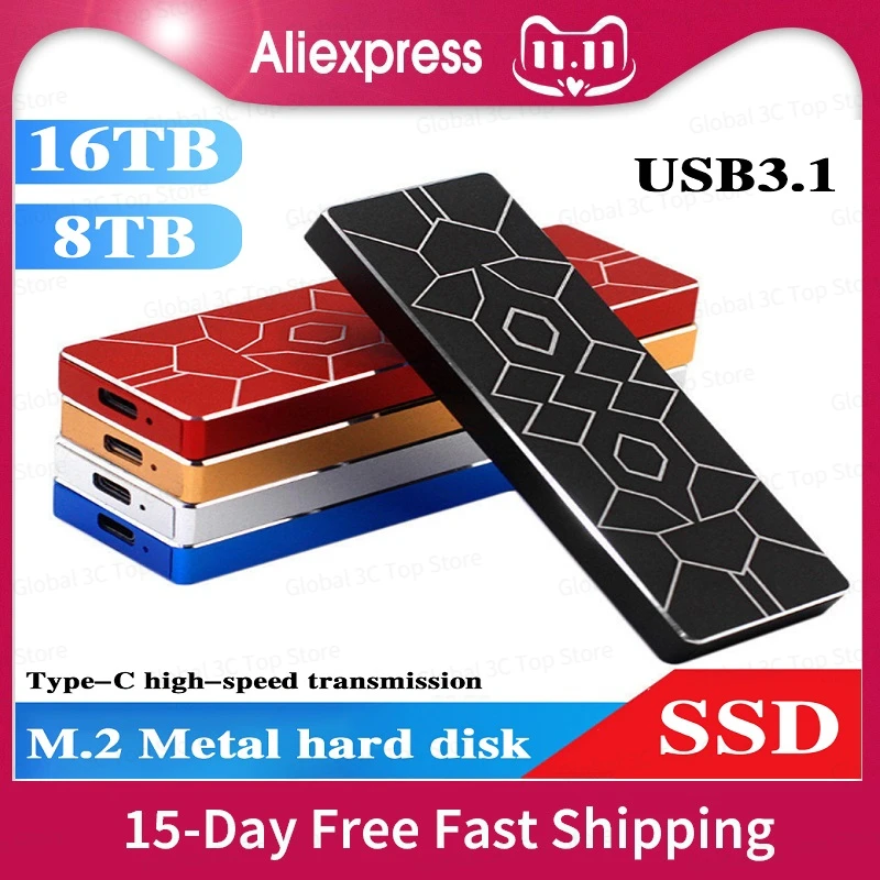 

SSD M.2 External Hard Drive TYPE-C High Speed Mobile Hard Drive USB 3.1 Solid State Drive Original Storage Device