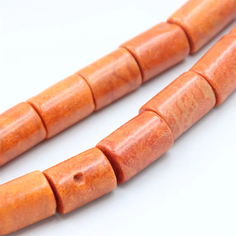 14 15 X20 24MM Cylinder Natural Material Sea Coral Abacus Beads Charm For Jewelry Making DIY Necklaces  Pendant Accessories Gift