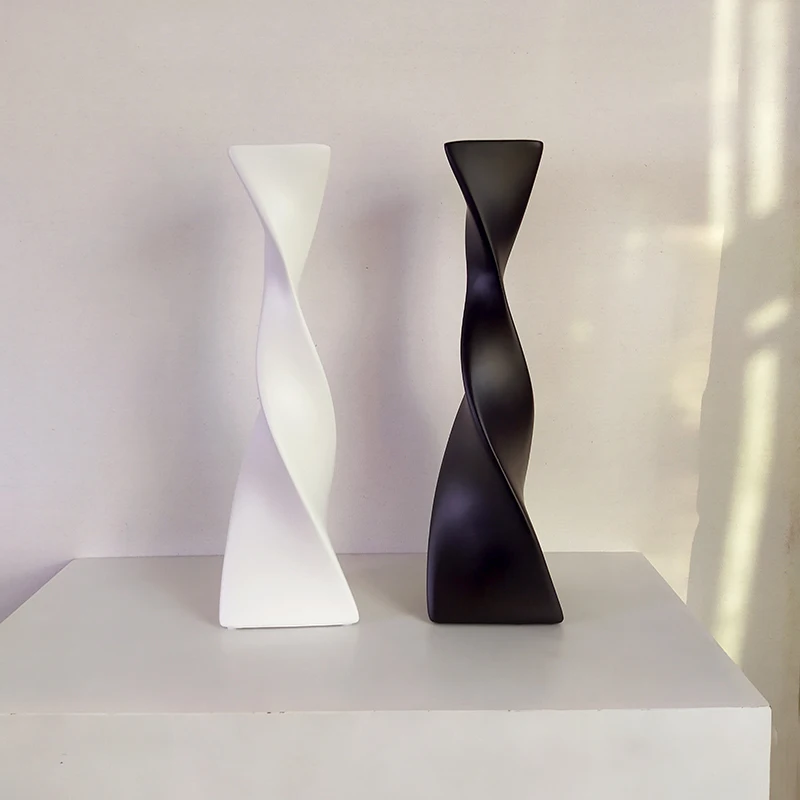 

Geometric Creative Ceramic Vase Simple Nordic Style Table Centerpieces Dried Flowers Vase Black White Wazon Home Parts AH50HP