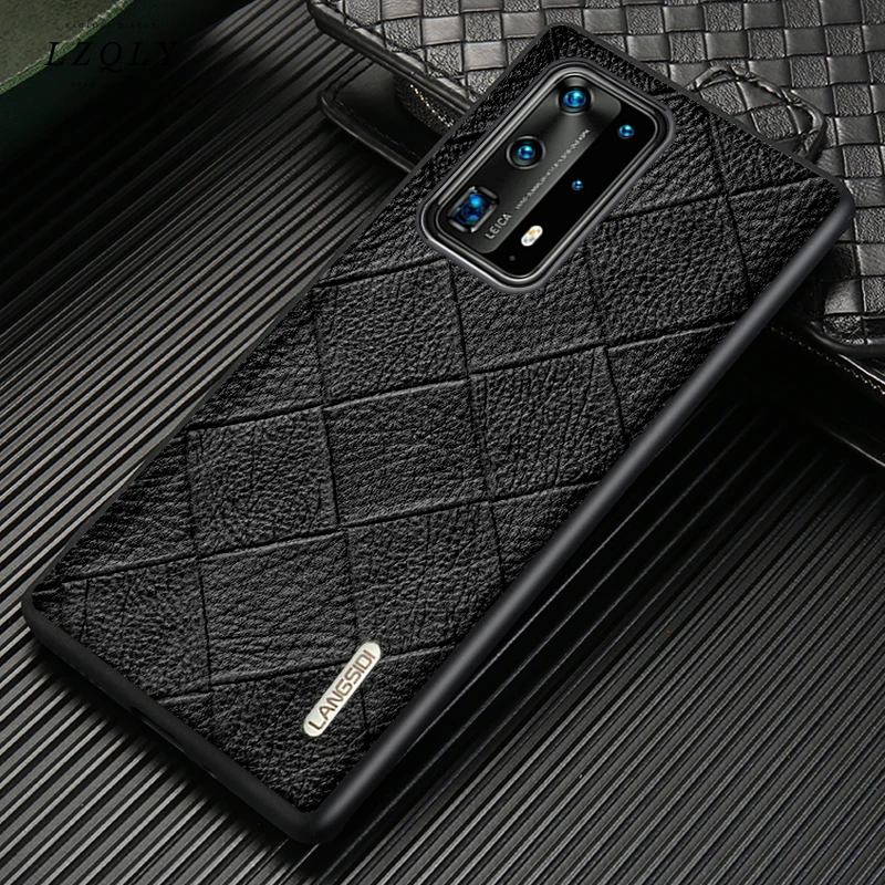 

Langsidi Brand Genuine Leather Case for Huawei P40 Pro P30 Lite P20 Mate 30 20 Luxury Cover for Honor 20 Lite V30 9x 8x Fundas