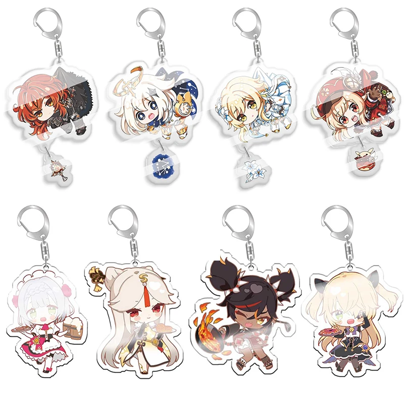 

Keychain Game Genshin Impact Cute Backpack Pendant Xinyan Xingqiu Venti Acrylic Jewelry With Pendant Car Keychain Fan Gift