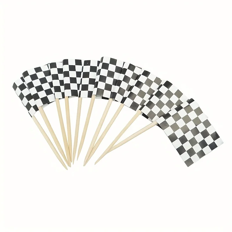 

Клетчатые флаги для торта, набор из 24/48 шт.