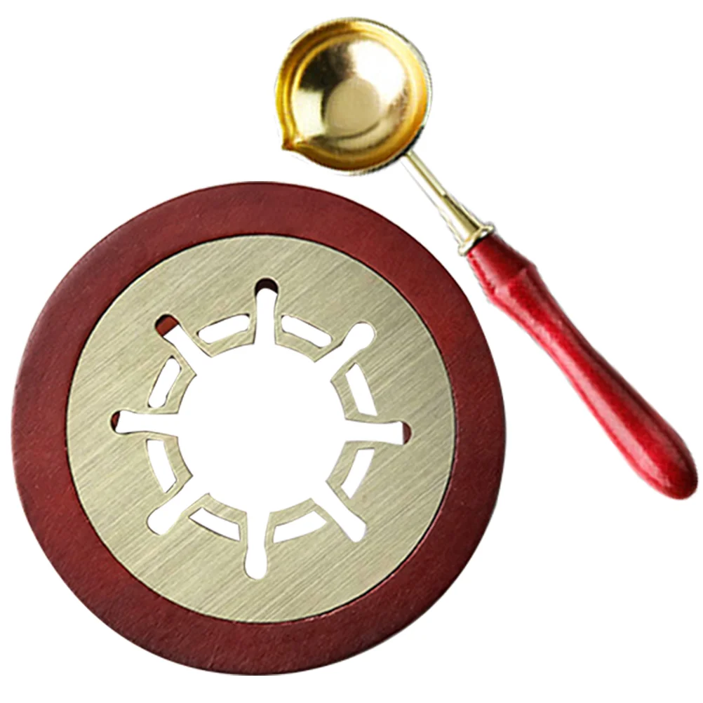 

1 Set Seal Wax Stove Furnace Tool Wax Seal Warmer and Spoon Seal Wax Melting Supplies
