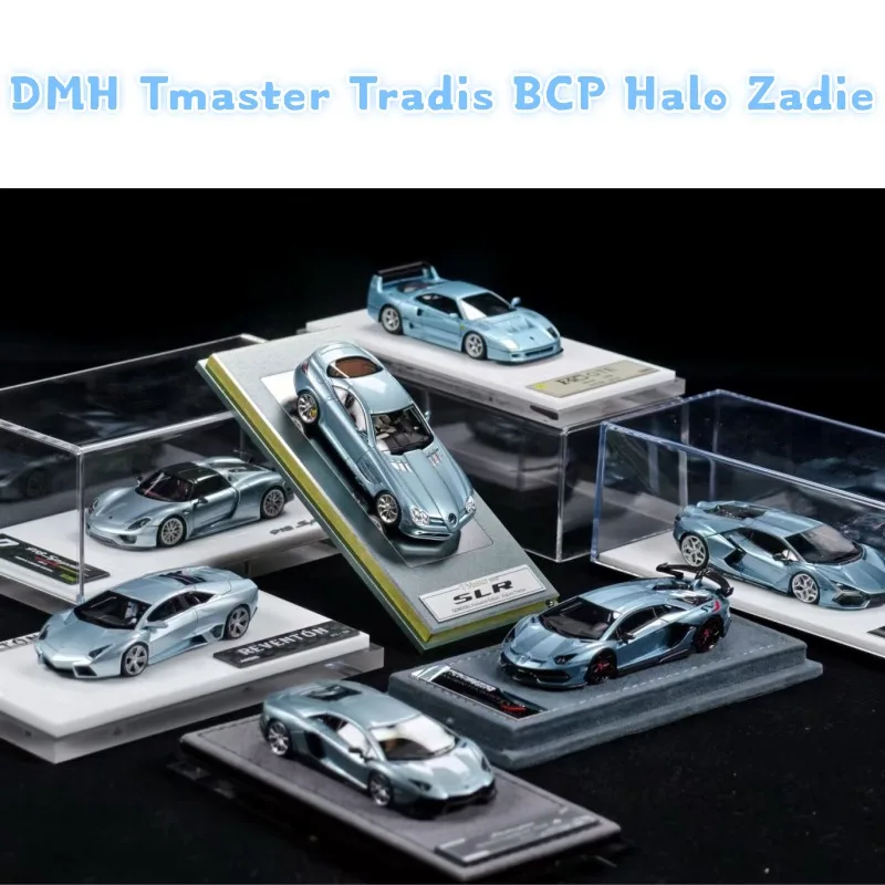 Фото В наличии DMH Tmaster Tradis BCP Halo Zadie 1:64 ледяная синяя модель автомобиля из смолы, украшения для взрослых, игрушки для мальчиков, подарки для детей №2