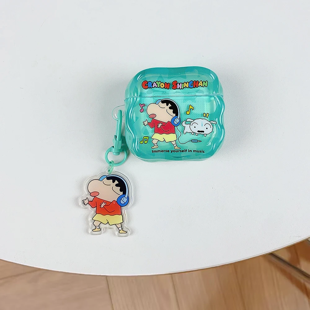 Фото Милый мультяшный аниме-чехол для наушников C-CrayonShin-chan для Airpods 4 2 3 1 Pro 3 2, защитный чехол для беспроводной Bluetooth-гарнитуры №4