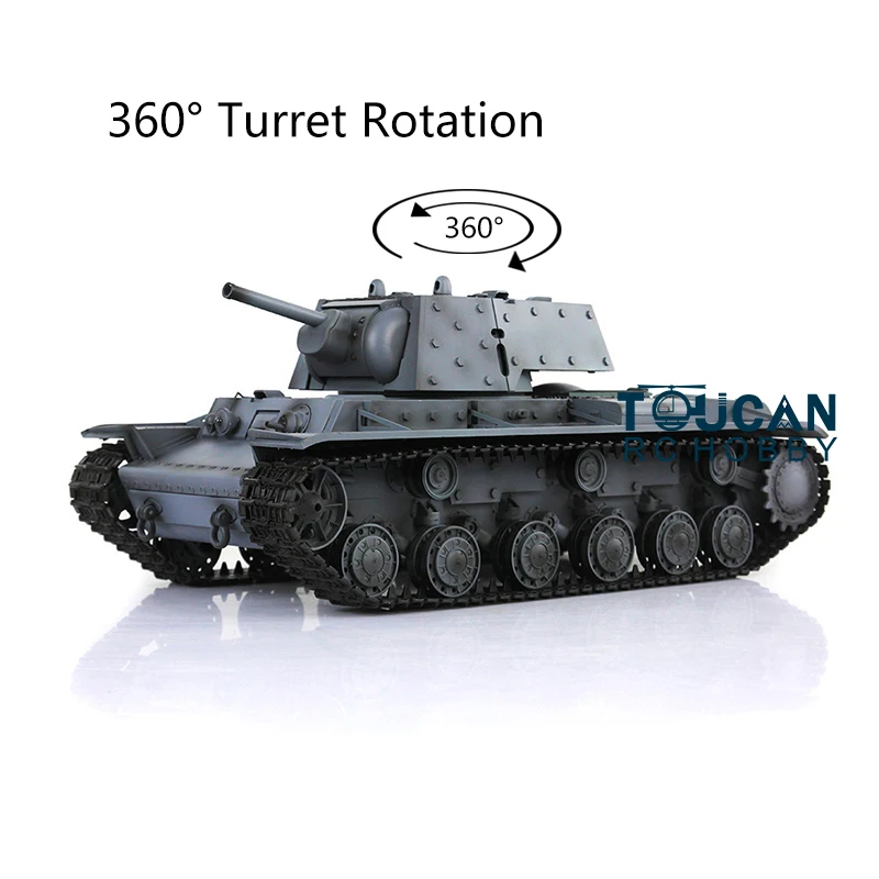 

2.4G Henglong 1/16 Scale 7.0 Plastic Soviet KV-1 RTR RC Tank 3878 360° Turret Engine Sound BB Shooting TH17462-SMT7