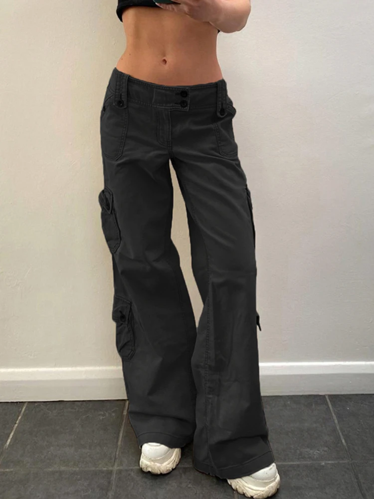 

Vintage 90S Cargo Pants Women's Fashion Low Waist Trousers 2022 Autumn Overalls Baggy Straight Jeans Fairycore Oversized