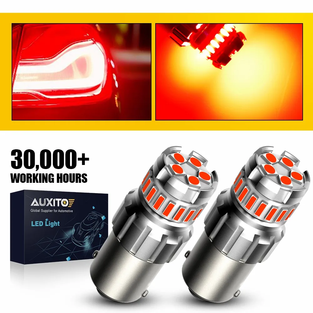 

AUXITO 2 шт. BA15S 1156 светодиодный красный стоп-сигнал 7506 1157 P21/5W T20 7443 7440 3157 светодиодные лампы автомобиля белый желтый фонарь заднего хода DRL