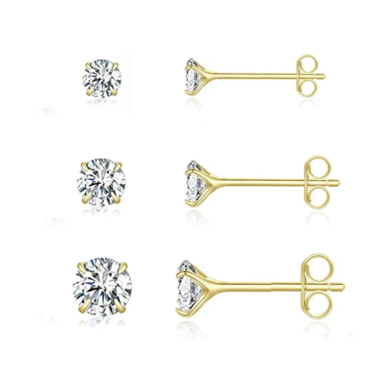 

Женские серьги-гвоздики из серебра 925 пробы, 3 шт./комплект
