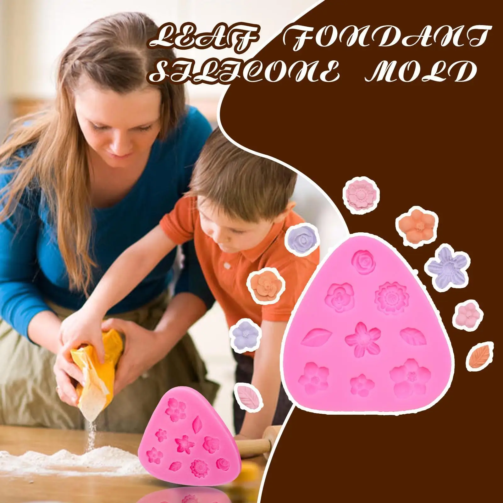 

Flowers And Leaves Fondant Silicone Cake Moulds DIY Kitchen Baking Point West Tools Moulds Baking Q1O6