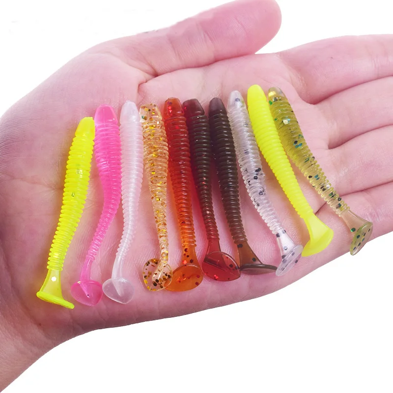 

Fishing Soft Artificial Worm Lures 50mm 0.8g Jigging Wobblers Fishy Smell Silicone Flexible Bait Swimbait Maggots TW-0011