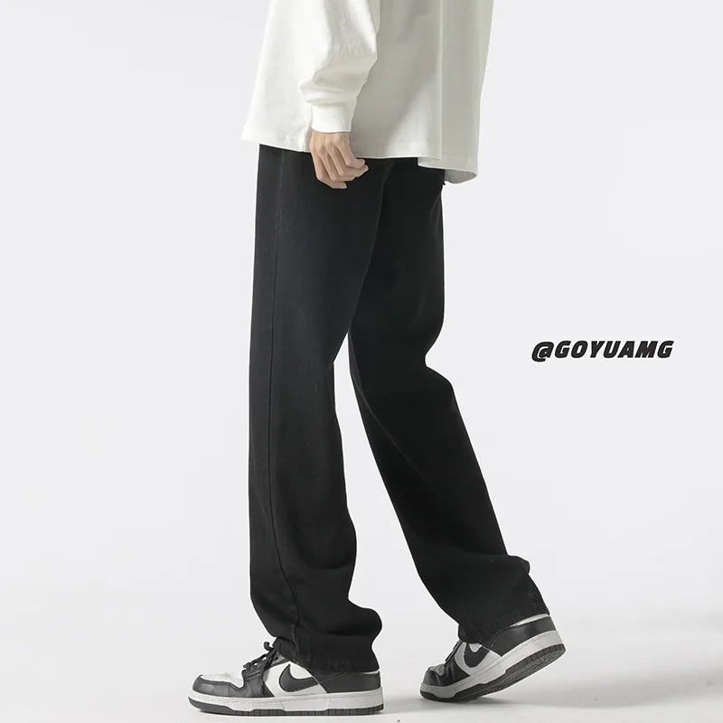 7-color Jeans Men Slim Fashion Casual Harajuku Straight Jeans Men Streetwear Hip-hop Loose Wide Leg Denim Pants Mens Trousers