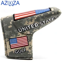 1pcs blade putter cover headcover golf club head cover green canvas made usa flag embroidery