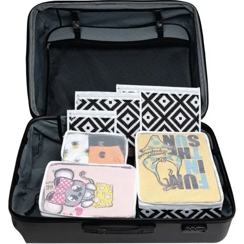 

Mosaic Pattern 6'lı Suitcase Regulator Organizer Suitcase In-Ware Regulator Zipper Bag Set