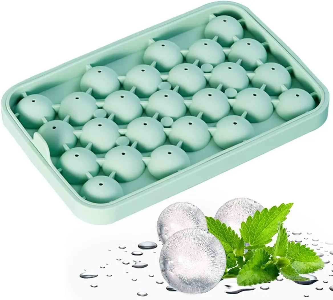

25 Grids Ice Ball Hockey Silicone Mold Frozen Whiskey Ball Popsicle Ice Cube Tray Box Lollipop Making Kitchen Tools Accessories