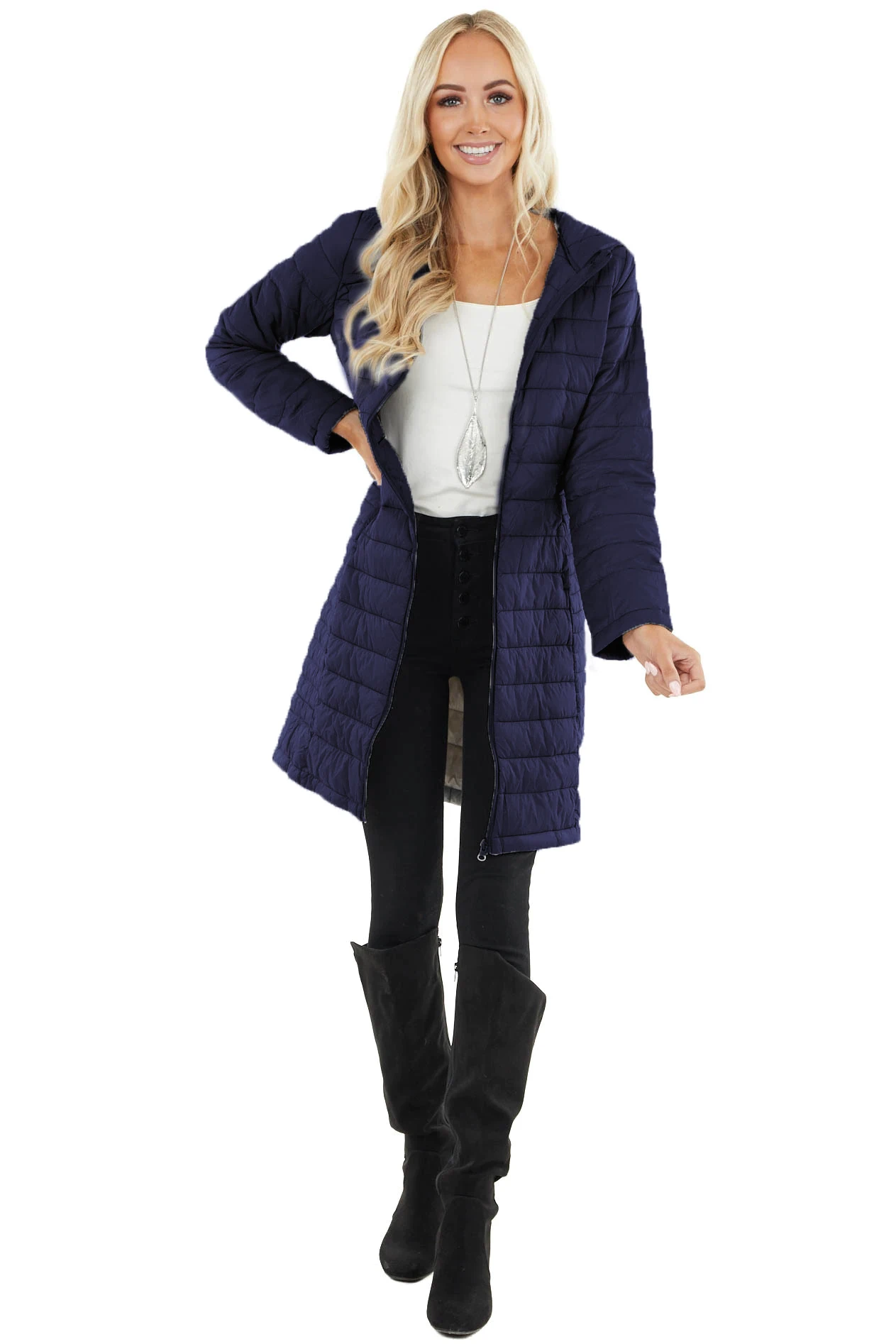 Рисунок 2 - Женское зимнее легкое пальто с капюшоном