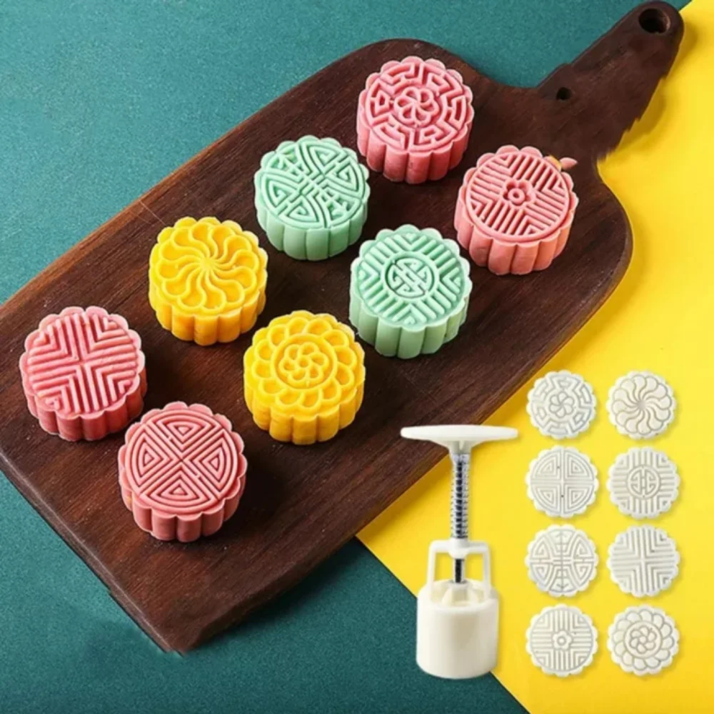 

4 стиля 50 г форма для лунного торта для фестиваля средней осени фотоформа «сделай сам» ручные нажимные инструменты для украшения помадки фо...