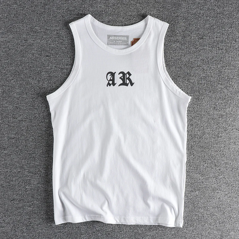 

Summer cotton sleeveless T-shirt simple alphabet print men's loose trend vest sports vest