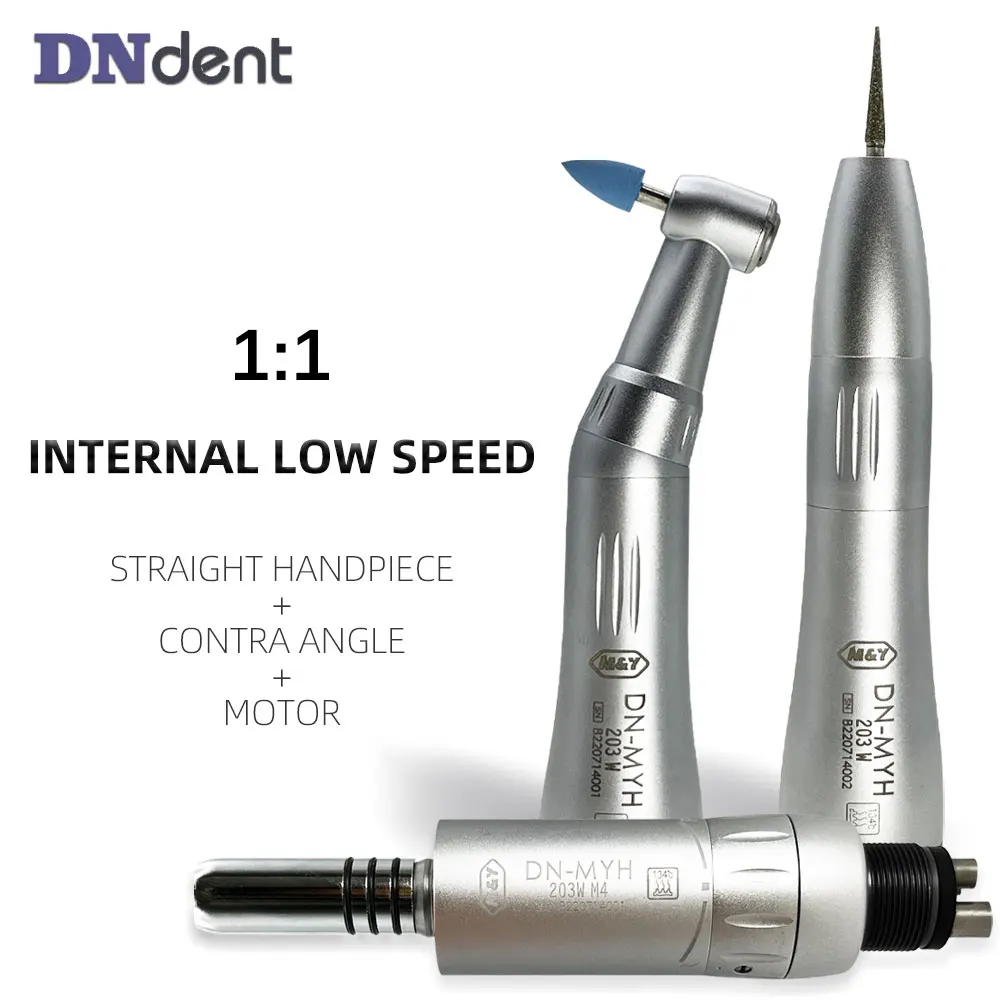 

Free shipping Dental Internal water spray Low Speed Handpiece push Button Contra Angle 2/4 Hole air Motor air turine Dentistry