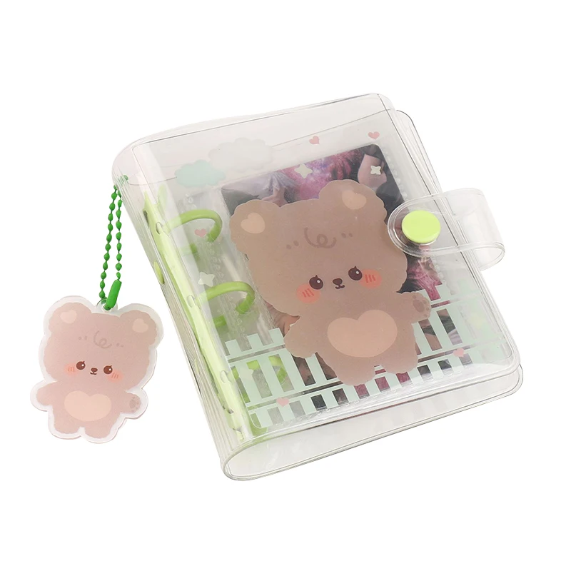 

Transparent Binder Album Photo Card Collection With Pendant Portable Lovely Cartoon Photocard Mini Scrapbook Postcard Storage