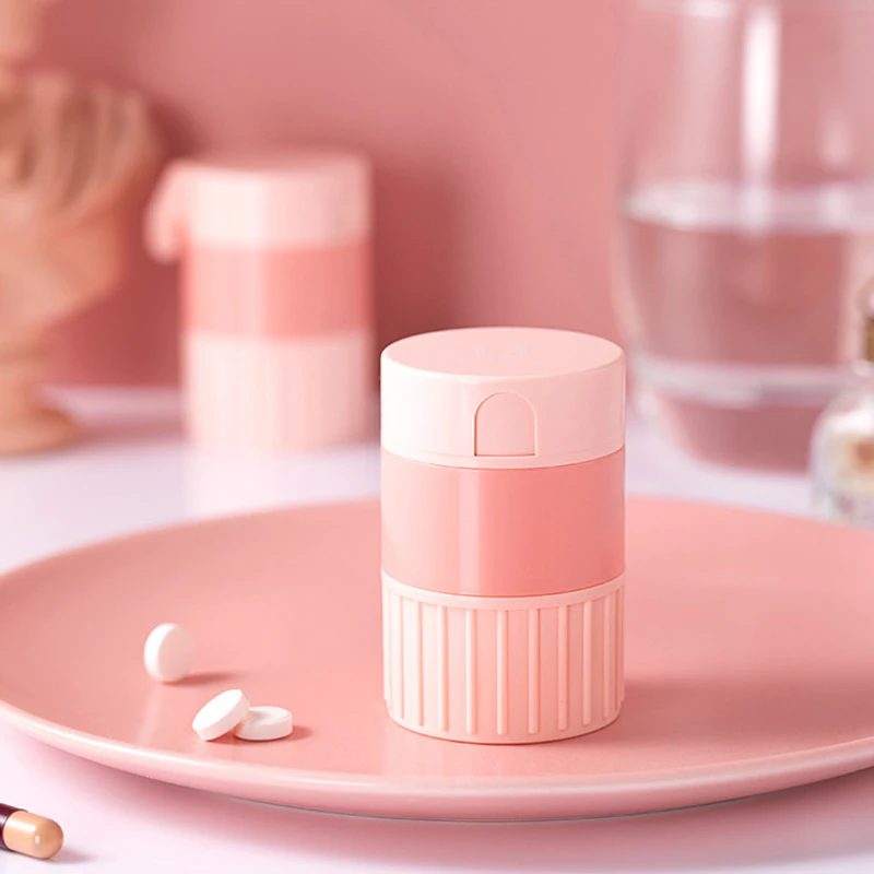 

Pill Cases Splitters Portable Pill Cutter Multifunctional Pill Box Plastic Container Tablets Cutter Pill Dispenser Pastillero