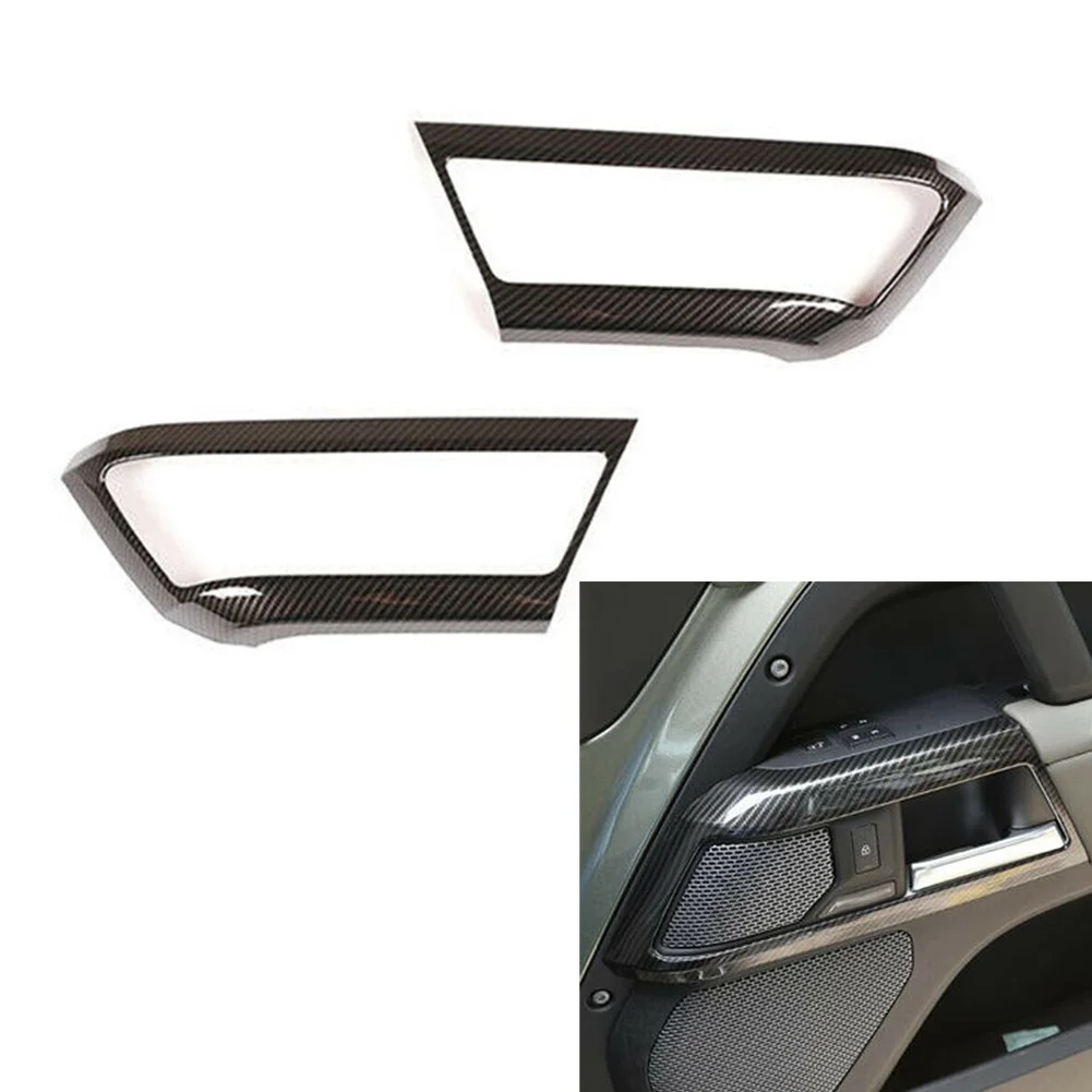 

2pcs ABS Carbon Fiber Inner Door Handle Frame Decor For Land Rover Defender 2020-2022 Decorate Your Car Car Accessory
