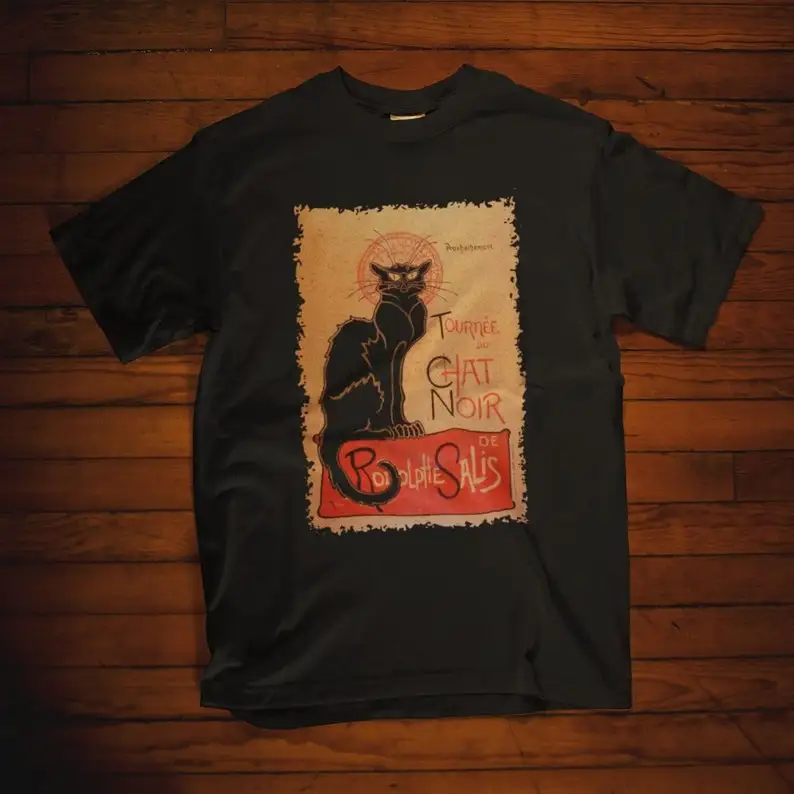 Винтажный постер Le Chat Noir: Французский постер с черным котом, Париж, Тёфиль Александр Стенлен, футболка (art.: 3920dbf0b70d2) - 3920dbf0b70d2