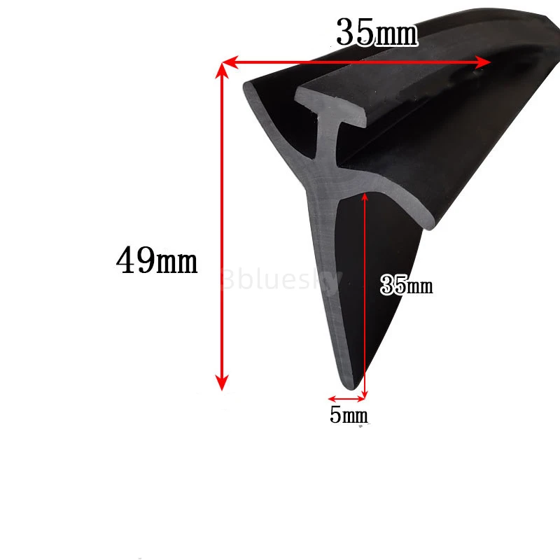 Крышка зазора, резиновая Т-образная лента, стекло, металл, дерево, край, защита, Автомобильный Кабель, Солнечные фотоэлектрические уплотнительные прокладки, 35x49 мм, черный цвет