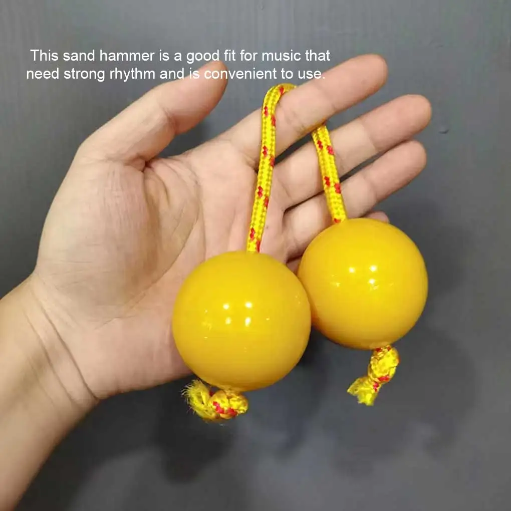 

Adults Kids Portable Sand Hammer Double Gourd Maraca Shaker Party Banquet ABS Rattle Percussion Musical Equipment White