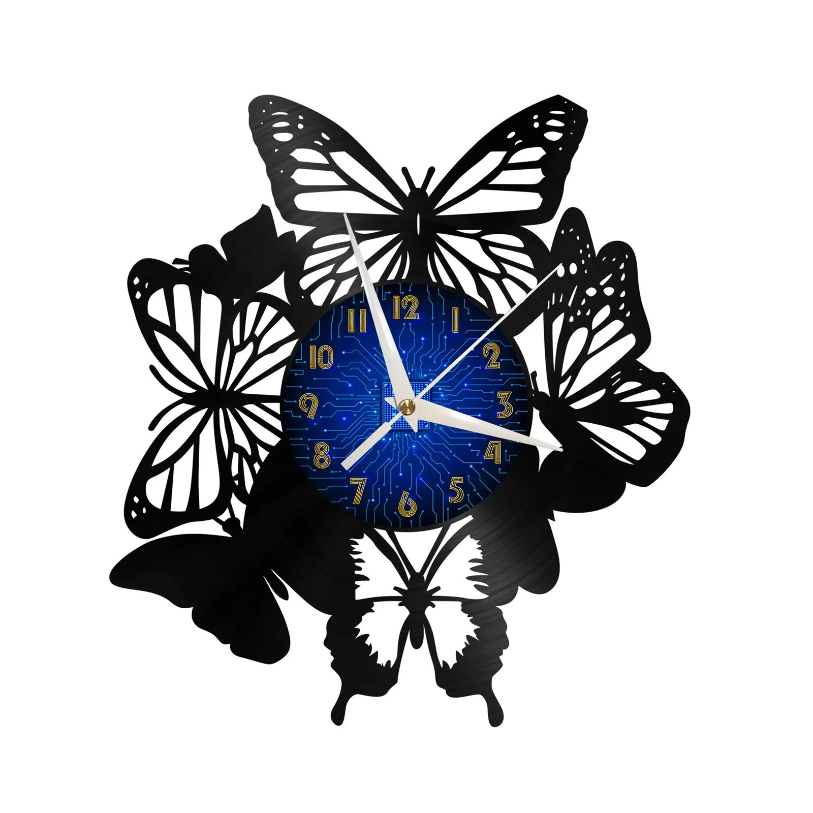 

Pretty butterfly Vinyl Record Wall Clock for Kitchen Wall Decor Wall Art