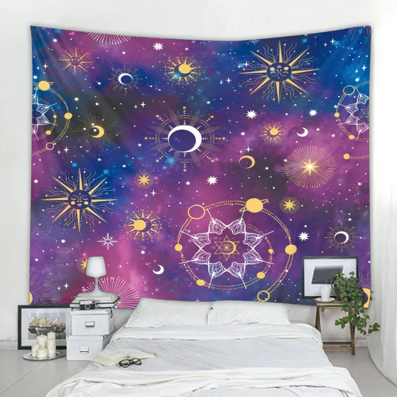 

Mandala tapestry white black sun and moon tapestry wall hanging colorful hippie wall decor boho aesthetic home room decor