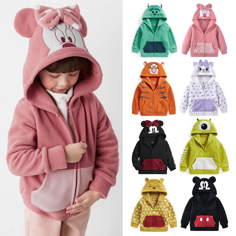 

Kids Jackets for Girls Cute Minnie Mouse Cat Winnie The Pooh Coat Baby Boys Cartoon Mickey Mouse Sullivan Mr.Q Winter Coat