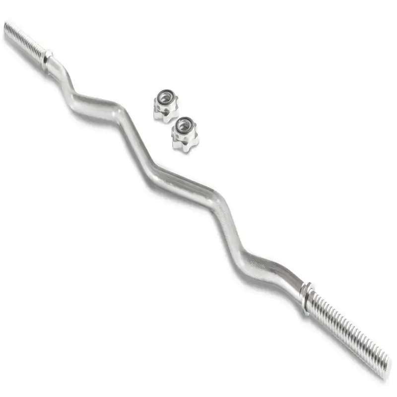 

Standard Curl Bar with Knurled Grip and Safety Collars