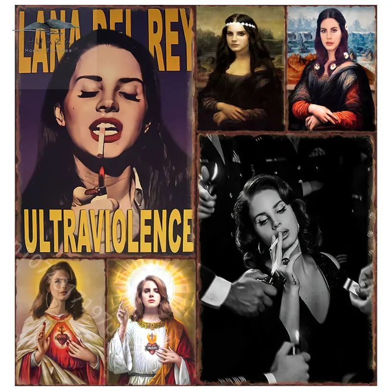 

Saint Lana Del Rey Metal Tin Sign Poster for Funny Jesus Oil Painting Picture Art Room Aesthetic Houses Decoration Wall Decor