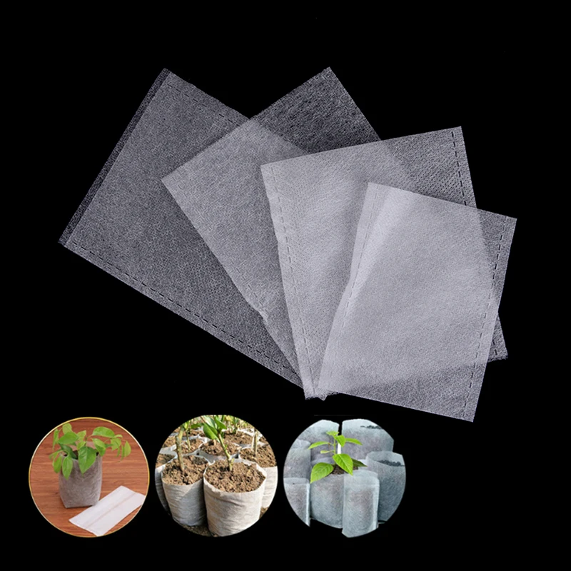 

100PCS Seedling Plants Nursery Bags Organic Biodegradable Grow Bags Fabric Eco-friendly Ventilate Growing Planting Bags