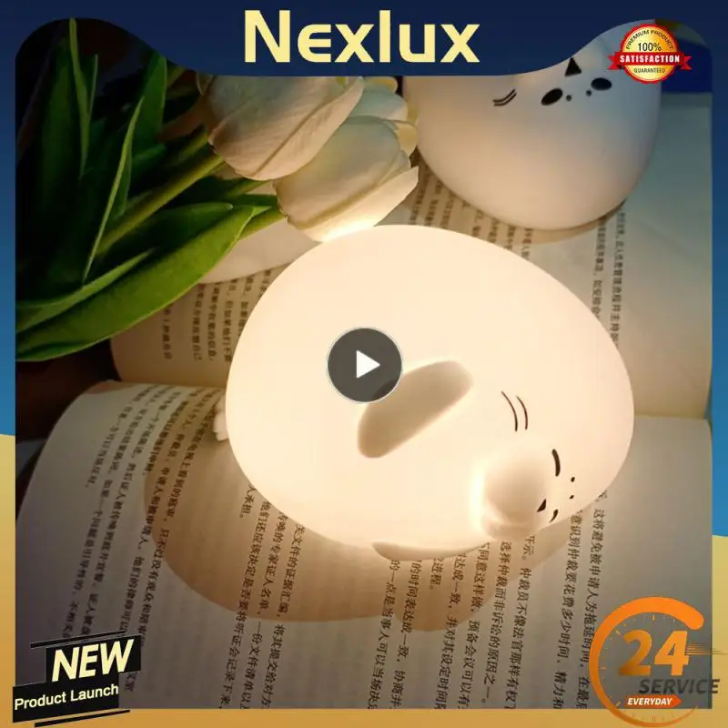 

Intelligent Voice Control Pat Light Mini Seal Silicone Night Light Various Colours Adjustable With Usb Interface Easy To Operate