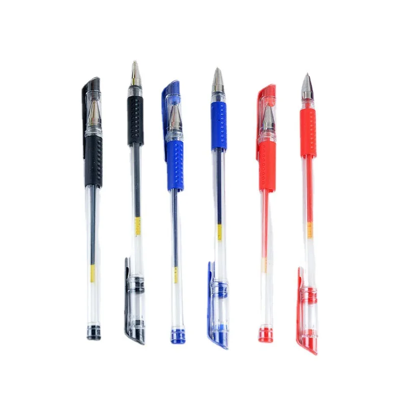 

100pcs/set 0.5mm gel pen red blue and black school supplies Stationery for office exam School student smooth writing pens