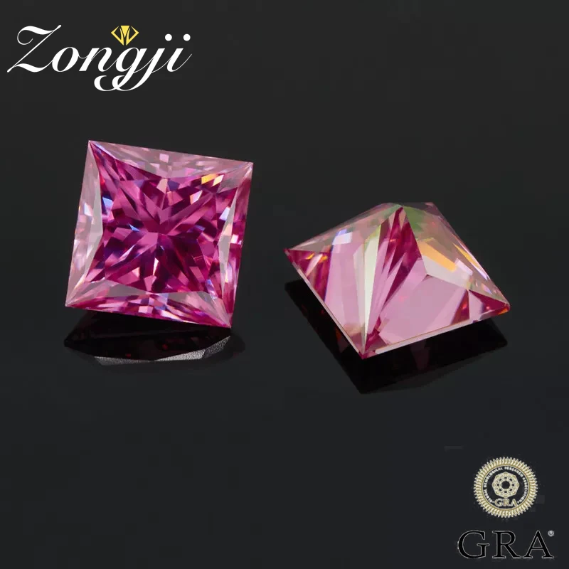 

ZONGJI Pink Color VVS Moissanite Loose Stones 0.5ct~6ct Gemstone Pass Diamond Tester with GRA Certificate for DIY Fine Jewelry