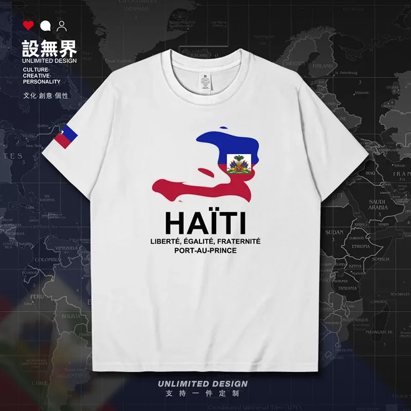 Мужская футболка Haiti Haitian Hayti Ayiti Map одежда для встреч трикотажные изделия новая