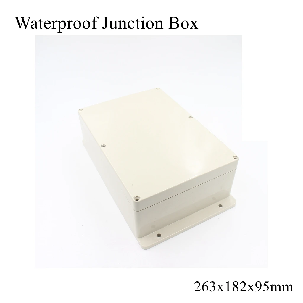 Распределительная коробка 263x182x95 мм, IP65, водонепроницаемый пластиковый корпус из АБС-пластика, чехол для инструмента, наружное подключение кабеля, электрический
