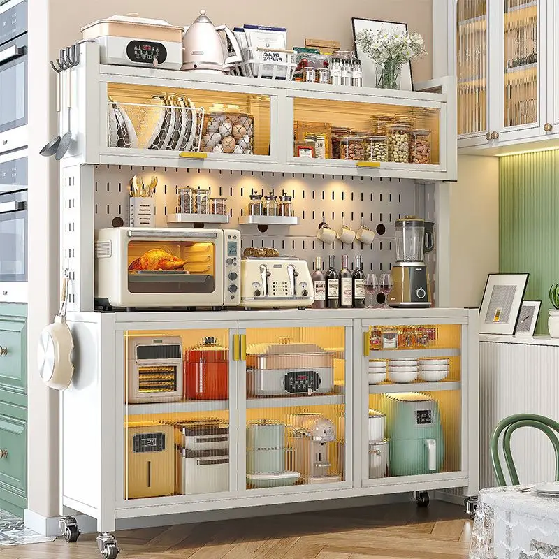 

Шкаф кухонный с дверцей, многофункциональный шкаф для хранения, для гостиной, прибора еды, микроволновой печи, напольный шкаф