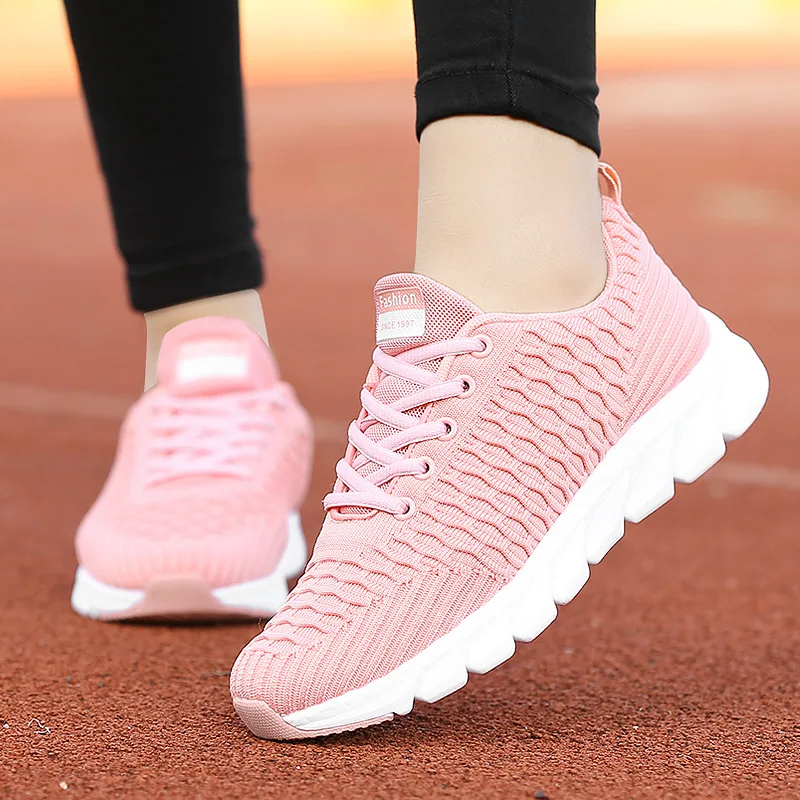 

Women's Sneakers 2022 Fashion Breathable Women Shoes Summer Walking Mesh Light Casual Sneaker Lace-Up Platform Female Footwear
