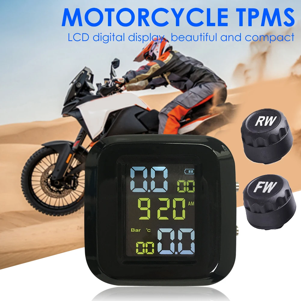 Водонепроницаемая система контроля давления в шинах мотоцикла TPMS с 2 внешними