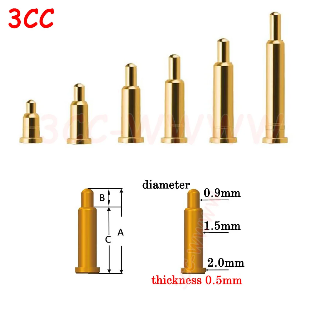 

5-100X SMD PCB Pogo контактный разъем Pogopin батарея пружинная контактная игла H 2 3 4 5 6 7 8,5 9 10 12 13 14 16 мм тестовый зонд